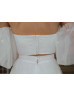 Two Piece Off Shoulder Ivory Lace Tulle Unusual Wedding Dress